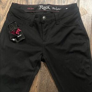 Rock 47 by Wrangler Black Jeans Skinny Leg side 28x33